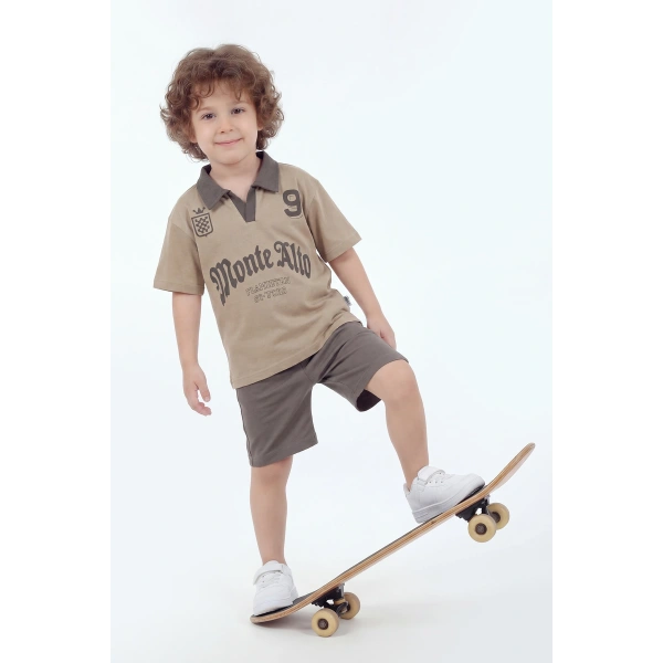 5-12 Yaş Erkek Çocuk Oversize %100 Pamuk Yazlık Takım – Rahat Kesim Günlük Şortlu Kombin