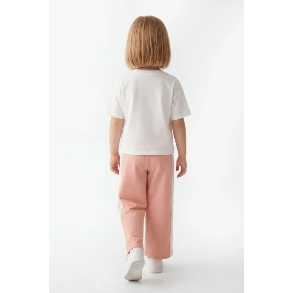 4-10 Yaş Kız Çocuk %100 Pamuk Yazlık Takım | Oversize Tişört ve Rahat Kesim Pantolon