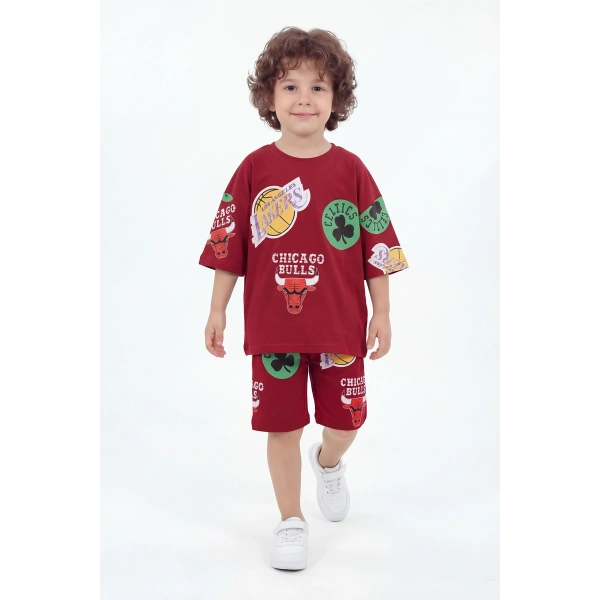 2-8 Yaş Erkek Çocuk Oversize %100 Pamuk Yazlık Takım – Rahat Kesim Günlük Şortlu Kombin