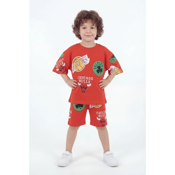 2-8 Yaş Erkek Çocuk Oversize %100 Pamuk Yazlık Takım – Rahat Kesim Günlük Şortlu Kombin