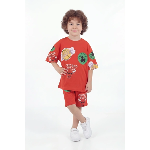 2-8 Yaş Erkek Çocuk Oversize %100 Pamuk Yazlık Takım – Rahat Kesim Günlük Şortlu Kombin