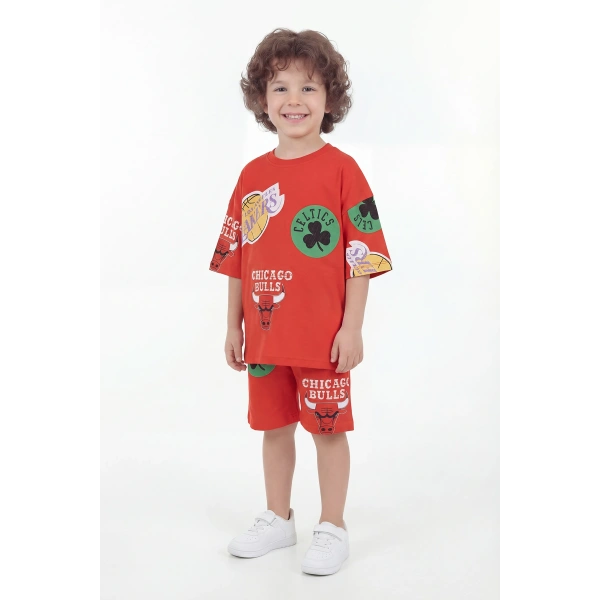 2-8 Yaş Erkek Çocuk Oversize %100 Pamuk Yazlık Takım – Rahat Kesim Günlük Şortlu Kombin