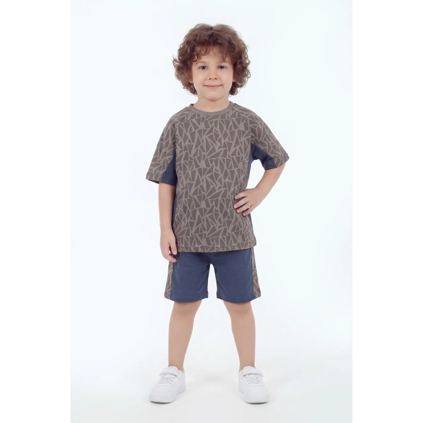 5-12 Yaş Erkek Çocuk Oversize %100 Pamuk Yazlık Takım – Rahat Kesim Günlük Şortlu Kombin