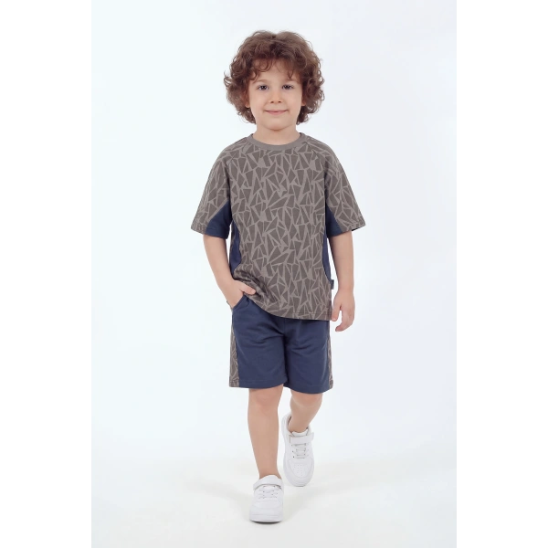5-12 Yaş Erkek Çocuk Oversize %100 Pamuk Yazlık Takım – Rahat Kesim Günlük Şortlu Kombin