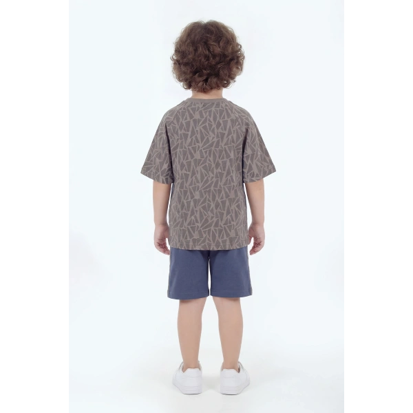 5-12 Yaş Erkek Çocuk Oversize %100 Pamuk Yazlık Takım – Rahat Kesim Günlük Şortlu Kombin