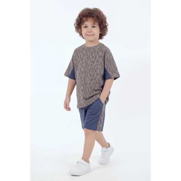 5-12 Yaş Erkek Çocuk Oversize %100 Pamuk Yazlık Takım – Rahat Kesim Günlük Şortlu Kombin