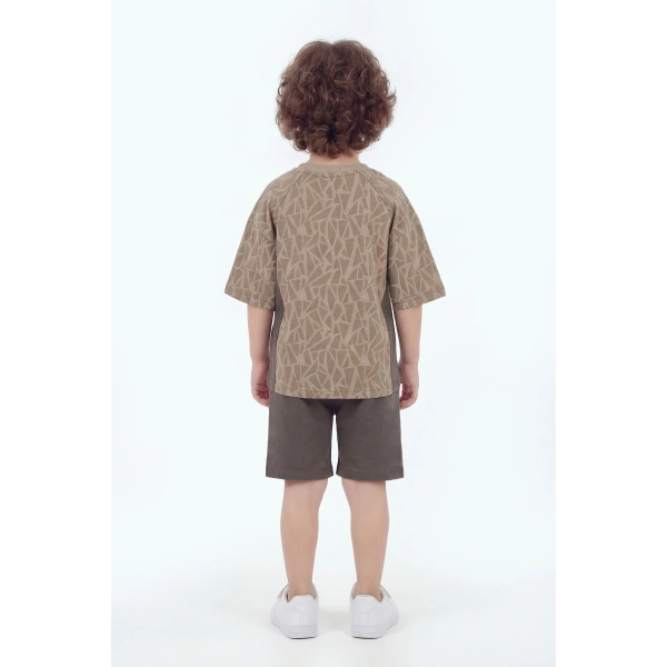 5-12 Yaş Erkek Çocuk Oversize %100 Pamuk Yazlık Takım – Rahat Kesim Günlük Şortlu Kombin