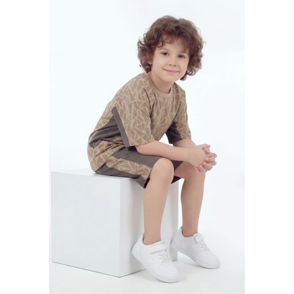 5-12 Yaş Erkek Çocuk Oversize %100 Pamuk Yazlık Takım – Rahat Kesim Günlük Şortlu Kombin