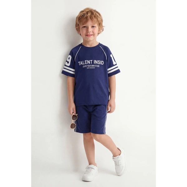 5-12 Yaş Erkek Çocuk Oversize %100 Pamuk Yazlık Takım – Rahat Kesim Günlük Şortlu Kombin