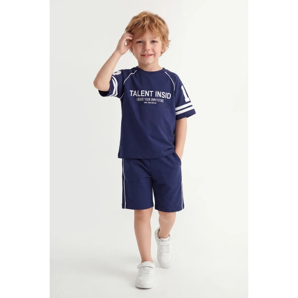5-12 Yaş Erkek Çocuk Oversize %100 Pamuk Yazlık Takım – Rahat Kesim Günlük Şortlu Kombin