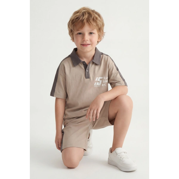 5-12 Yaş Erkek Çocuk Patlı %100 Pamuk Yazlık Takım – Rahat Kesim Günlük Şortlu Kombin