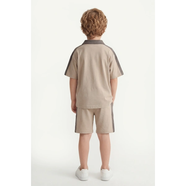 5-12 Yaş Erkek Çocuk Patlı %100 Pamuk Yazlık Takım – Rahat Kesim Günlük Şortlu Kombin