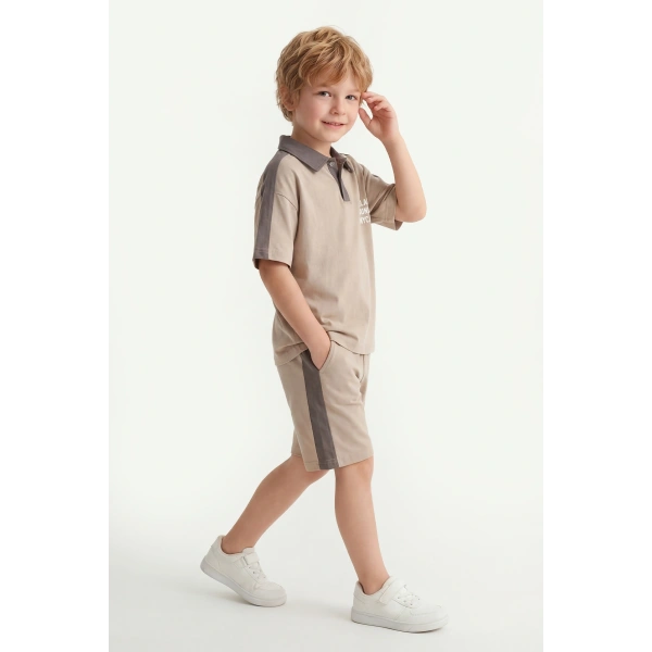 5-12 Yaş Erkek Çocuk Patlı %100 Pamuk Yazlık Takım – Rahat Kesim Günlük Şortlu Kombin