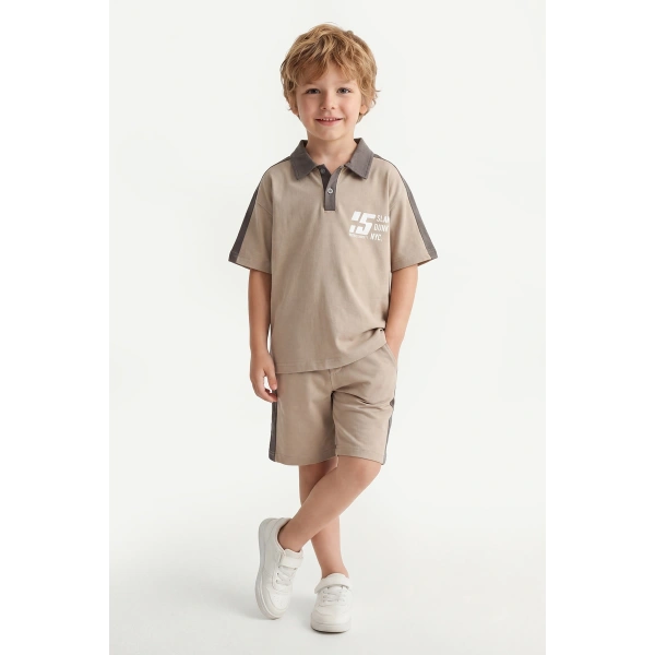5-12 Yaş Erkek Çocuk Patlı %100 Pamuk Yazlık Takım – Rahat Kesim Günlük Şortlu Kombin