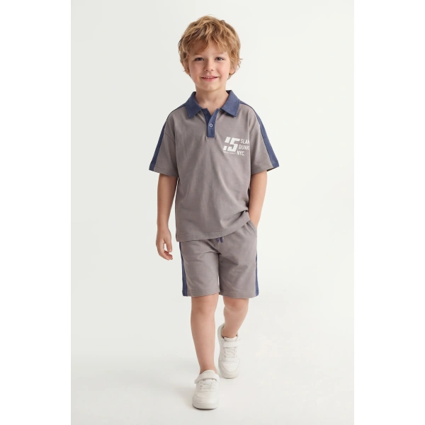 5-12 Yaş Erkek Çocuk Patlı %100 Pamuk Yazlık Takım – Rahat Kesim Günlük Şortlu Kombin