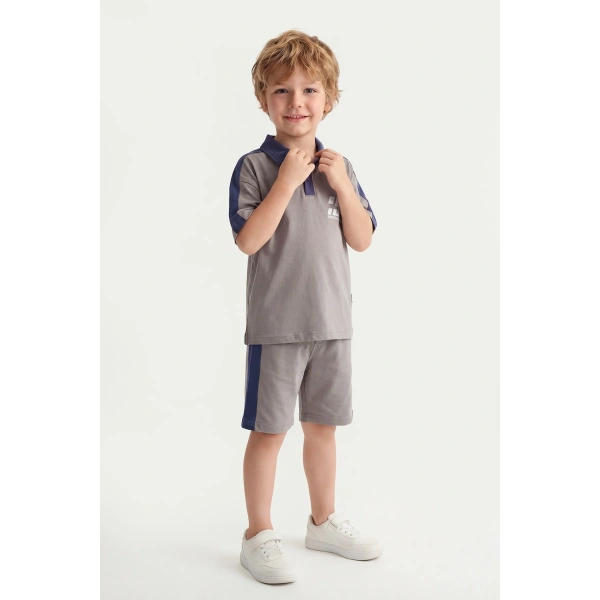 5-12 Yaş Erkek Çocuk Patlı %100 Pamuk Yazlık Takım – Rahat Kesim Günlük Şortlu Kombin
