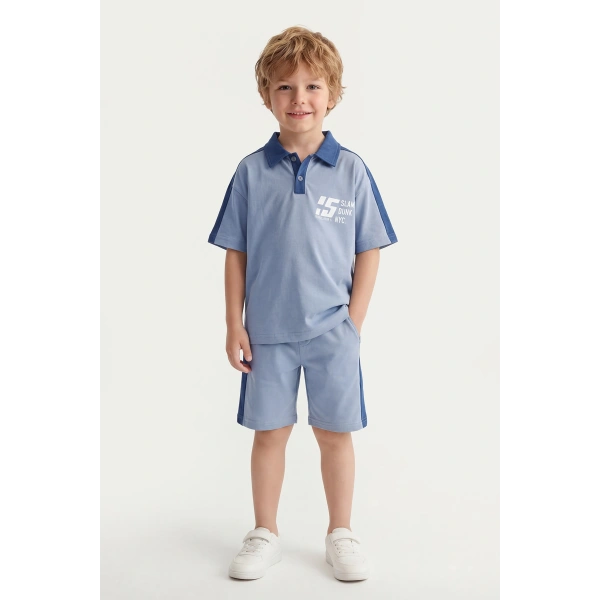 5-12 Yaş Erkek Çocuk Patlı %100 Pamuk Yazlık Takım – Rahat Kesim Günlük Şortlu Kombin