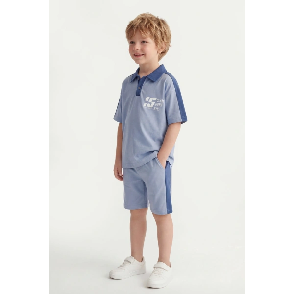 5-12 Yaş Erkek Çocuk Patlı %100 Pamuk Yazlık Takım – Rahat Kesim Günlük Şortlu Kombin