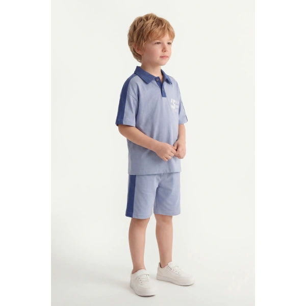 5-12 Yaş Erkek Çocuk Patlı %100 Pamuk Yazlık Takım – Rahat Kesim Günlük Şortlu Kombin