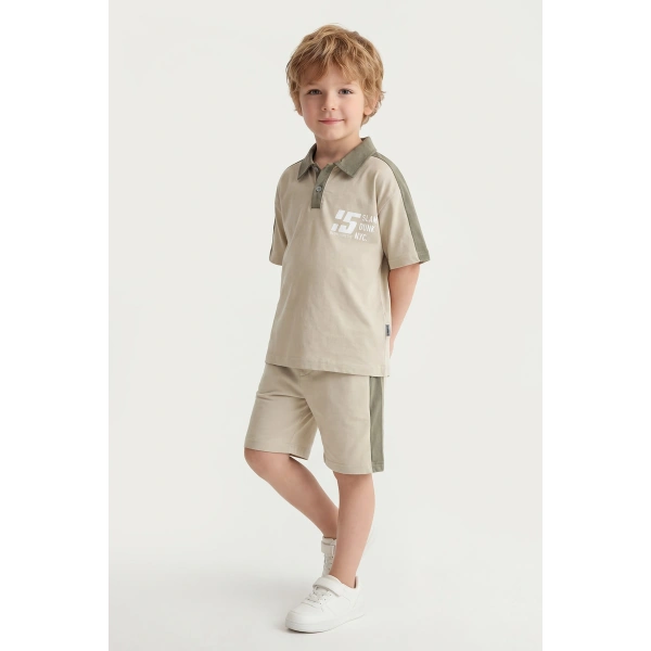 5-12 Yaş Erkek Çocuk Patlı %100 Pamuk Yazlık Takım – Rahat Kesim Günlük Şortlu Kombin