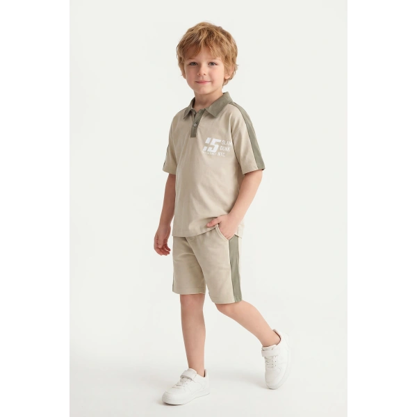 5-12 Yaş Erkek Çocuk Patlı %100 Pamuk Yazlık Takım – Rahat Kesim Günlük Şortlu Kombin