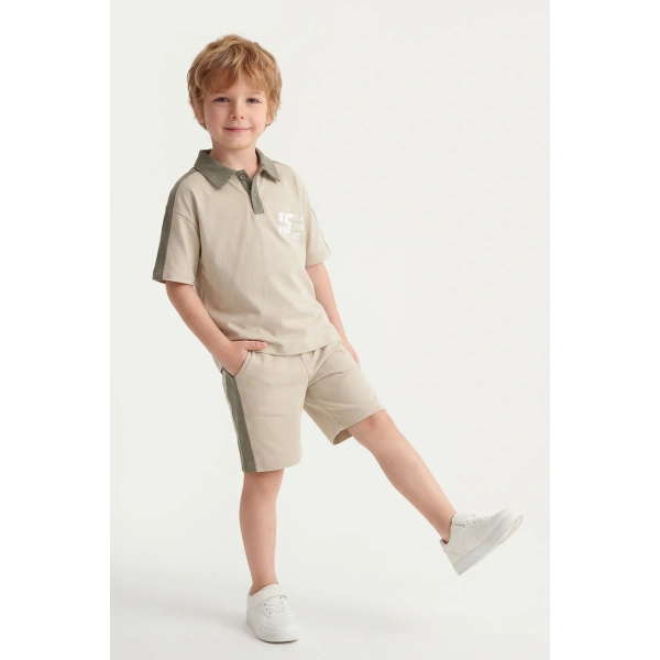 5-12 Yaş Erkek Çocuk Patlı %100 Pamuk Yazlık Takım – Rahat Kesim Günlük Şortlu Kombin