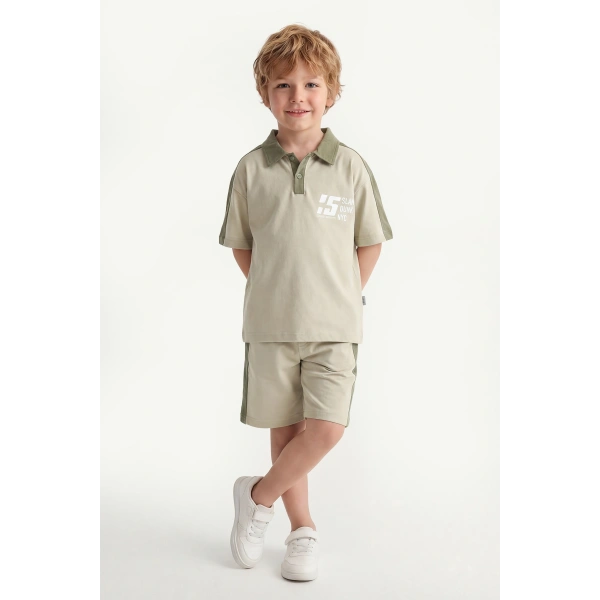 5-12 Yaş Erkek Çocuk Patlı %100 Pamuk Yazlık Takım – Rahat Kesim Günlük Şortlu Kombin