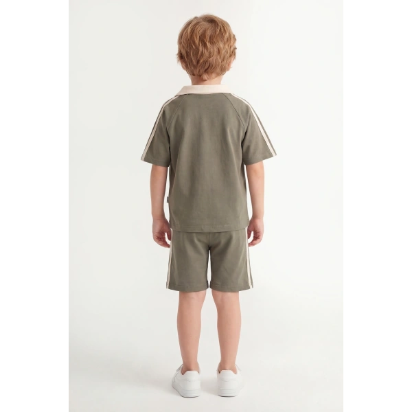 5-12 Yaş Erkek Çocuk Oversize Yakalı %100 Pamuk Yazlık Takım – Rahat Günlük Şortlu Kombin