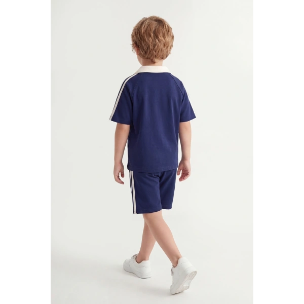5-12 Yaş Erkek Çocuk Oversize Yakalı %100 Pamuk Yazlık Takım – Rahat Günlük Şortlu Kombin
