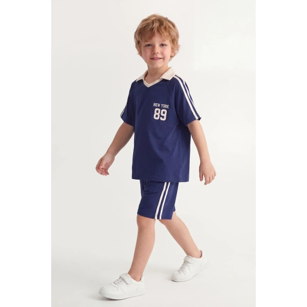 5-12 Yaş Erkek Çocuk Oversize Yakalı %100 Pamuk Yazlık Takım – Rahat Günlük Şortlu Kombin