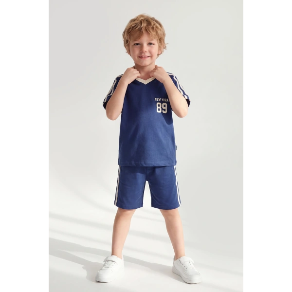 5-12 Yaş Erkek Çocuk Oversize Yakalı %100 Pamuk Yazlık Takım – Rahat Günlük Şortlu Kombin