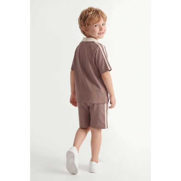 5-12 Yaş Erkek Çocuk Oversize Yakalı %100 Pamuk Yazlık Takım – Rahat Günlük Şortlu Kombin