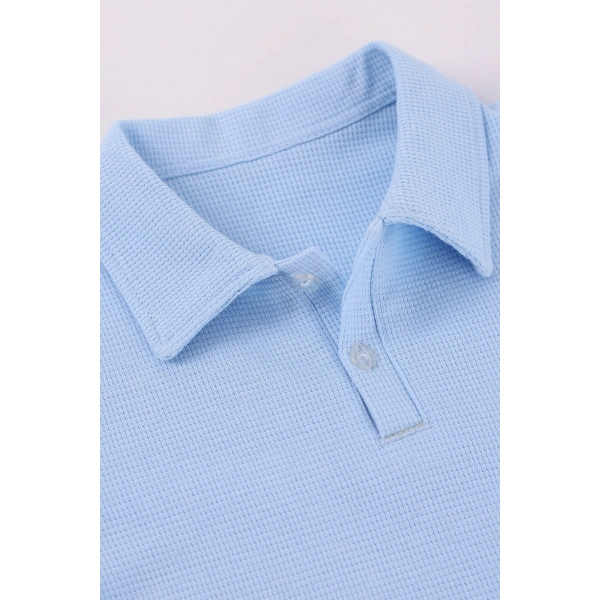 3-6 Yaş Erkek Çocuk Şapkalı Waffle Tişört & Gabardin Şort Takım | Rahat Kalıp Yazlık Kombin