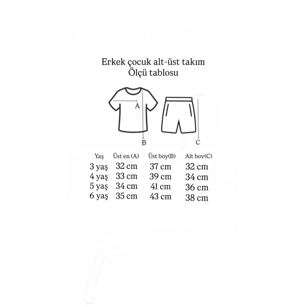 5-8 Yaş LA Baskılı Erkek Çocuk Oversize %100 Pamuk Yazlık Takım–Rahat Kesim Şortlu Kombin