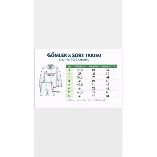 5-12 Yaş Erkek Çocuk Keten Görünümlü Gömlekli Şort Takım | Yazlık Rahat Kesim Şık Kombin