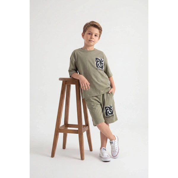 5-12 Yaş Erkek Çocuk Oversize Şortlu Takım | %100 Pamuk Rahat Yazlık Kombin