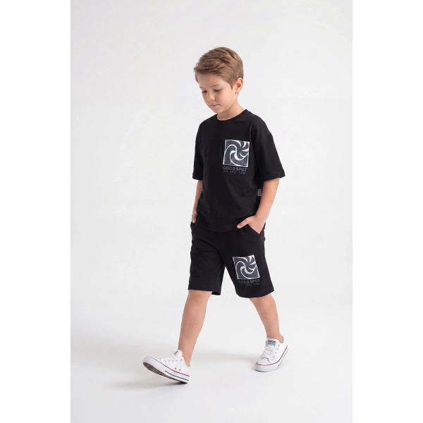 5-12 Yaş Erkek Çocuk Oversize Şortlu Takım | %100 Pamuk Rahat Yazlık Kombin
