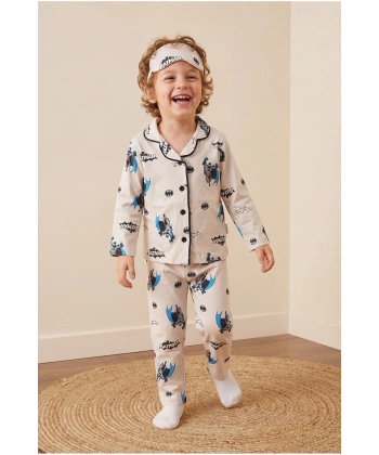 3–10 Yaş Çocuk Pijama Takımı | Göz Bantlı | Rahat & Nefes Alan