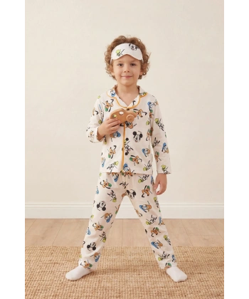3–10 Yaş Çocuk Pijama Takımı | Göz Bantlı | Rahat & Nefes Alan