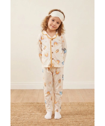 3–10 Yaş Çocuk Pijama Takımı | Göz Bantlı | Rahat & Nefes Alan