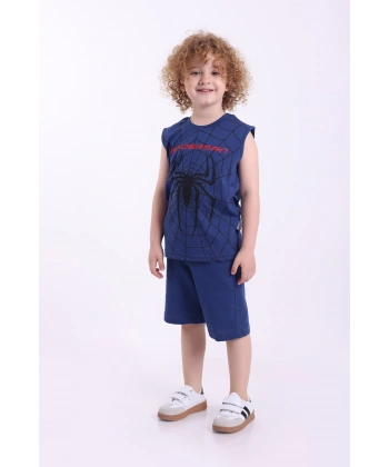 Örümcek Adam Baskılı Kolsuz 3-6 Yaş Erkek Çocuk Oversize Şortlu Yazlık Takım