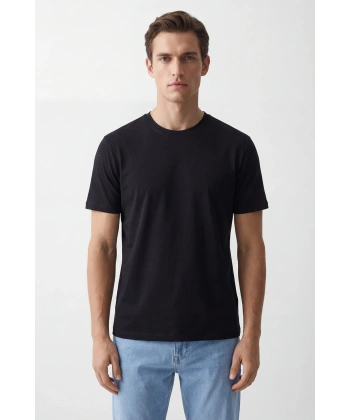 Erkek Basic Tişört %100 Pamuk Fit kalıp Günlük Spor T-Shirt