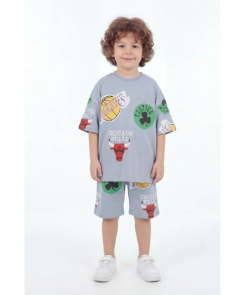 2-8 Yaş Erkek Çocuk Oversize %100 Pamuk Yazlık Takım – Rahat Kesim Günlük Şortlu Kombin