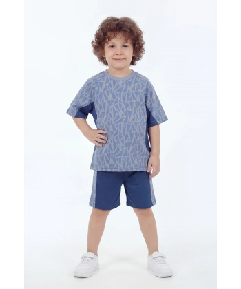 5-12 Yaş Erkek Çocuk Oversize %100 Pamuk Yazlık Takım – Rahat Kesim Günlük Şortlu Kombin