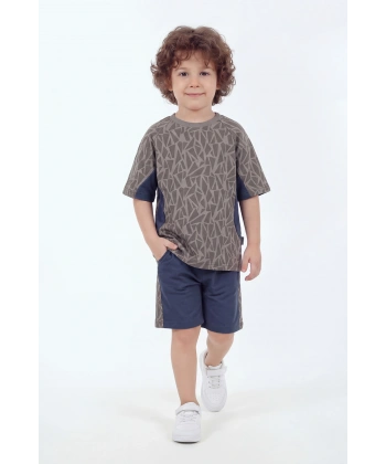 5-12 Yaş Erkek Çocuk Oversize %100 Pamuk Yazlık Takım – Rahat Kesim Günlük Şortlu Kombin