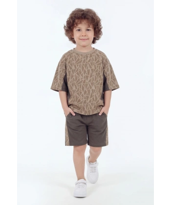 5-12 Yaş Erkek Çocuk Oversize %100 Pamuk Yazlık Takım – Rahat Kesim Günlük Şortlu Kombin