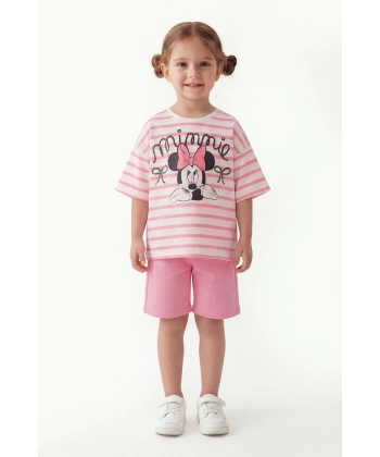 3-10 Yaş Kız Çocuk %100 Pamuk Yazlık Takım | Oversize Tişört ve Şort