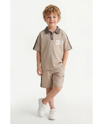 5-12 Yaş Erkek Çocuk Patlı %100 Pamuk Yazlık Takım – Rahat Kesim Günlük Şortlu Kombin