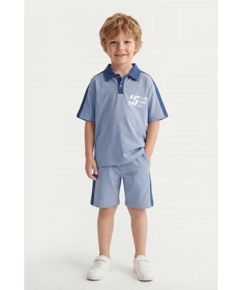 5-12 Yaş Erkek Çocuk Patlı %100 Pamuk Yazlık Takım – Rahat Kesim Günlük Şortlu Kombin