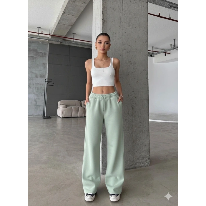 petite ateiler 3 iplik şardonlu oversize eşofman mint yeşili